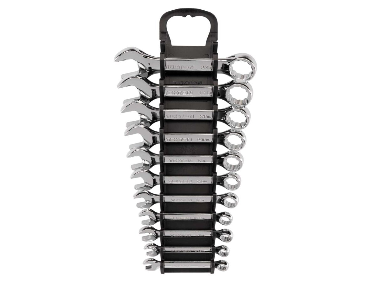 TEKTON Stubby Combination Wrench Set with Holder, 11-Piece (1/4-3/4 in.) | WCB92401