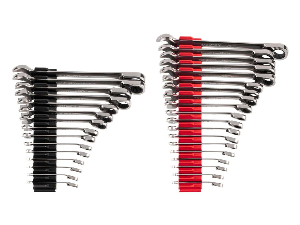 TEKTON Reversible 12-Point Ratcheting Combination Wrench Set with Modular Organizers, 34-Piece (1/4-1 in., 6-24 mm) | WRC94305 Main image