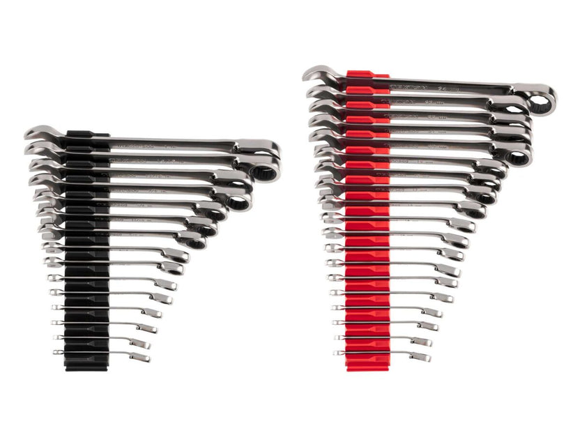 TEKTON Reversible 12-Point Ratcheting Combination Wrench Set with Modular Organizers, 34-Piece (1/4-1 in., 6-24 mm) | WRC94305 Main image