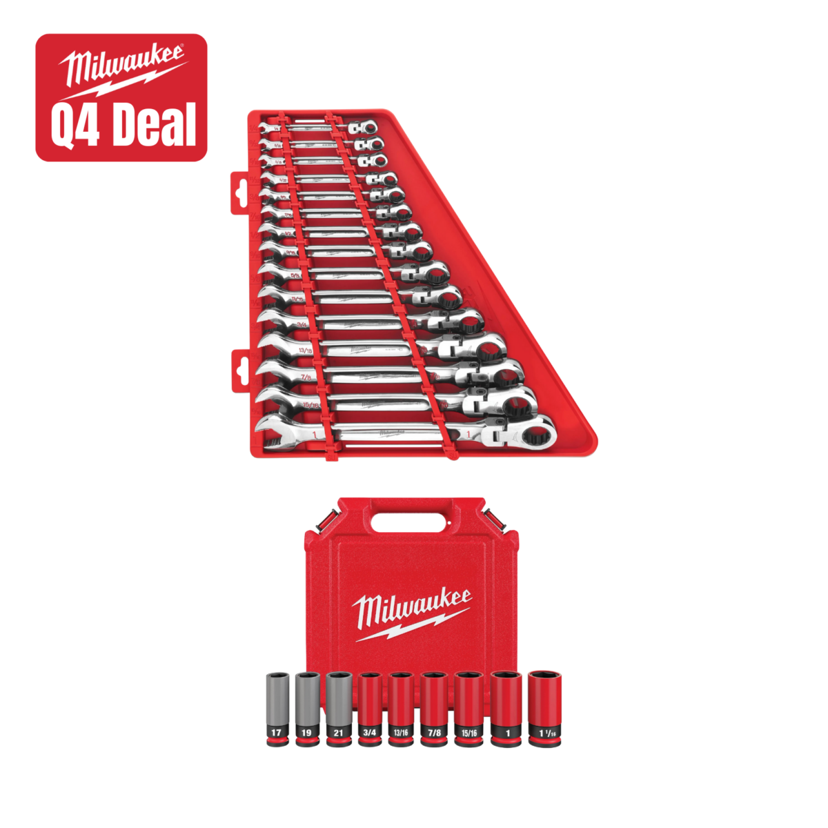 Flex Head Wrench Set w/ FREE Lug Nut Socket Set