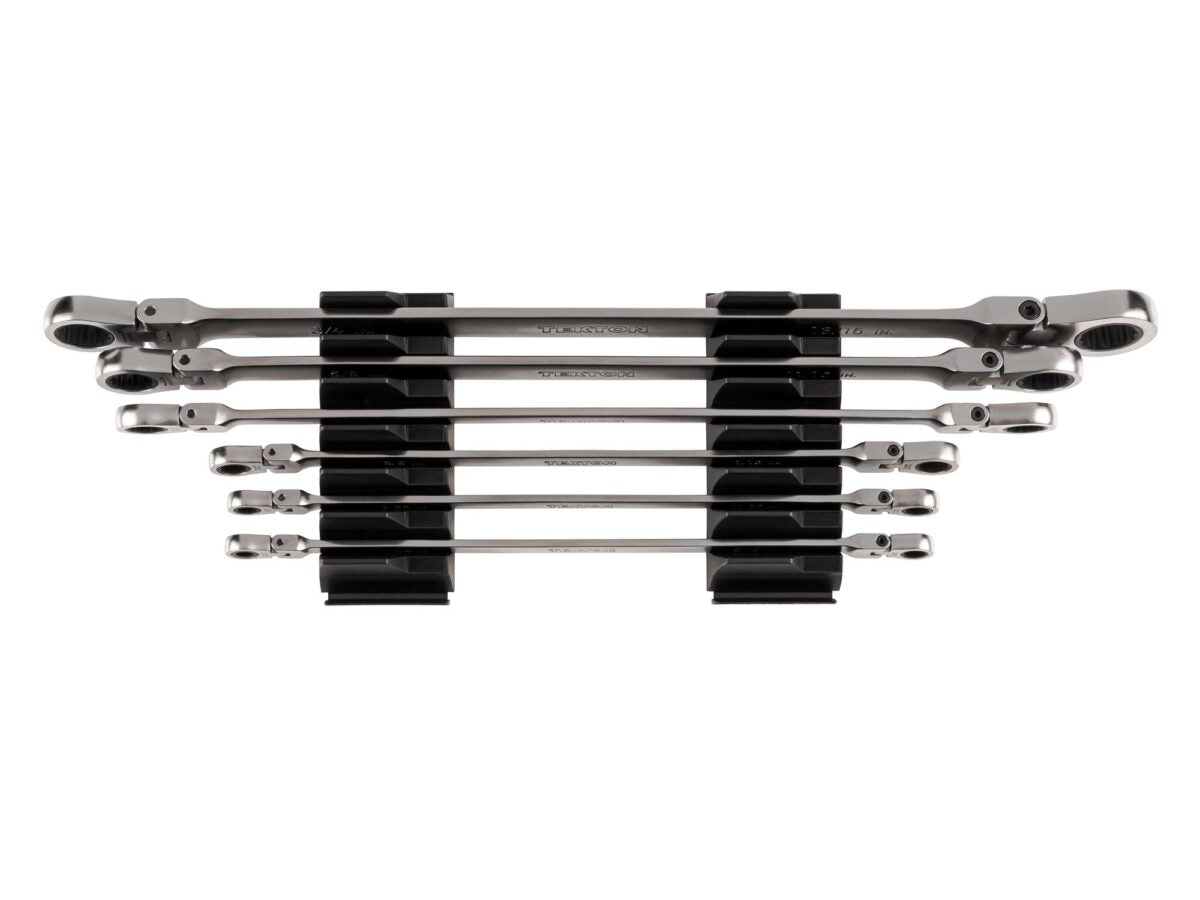 TEKTON Long Flex Head 12-Point Ratcheting Box End Wrench Set with Modular Organizers, 6-Piece (1/4-13/16 in.) | WRB96300