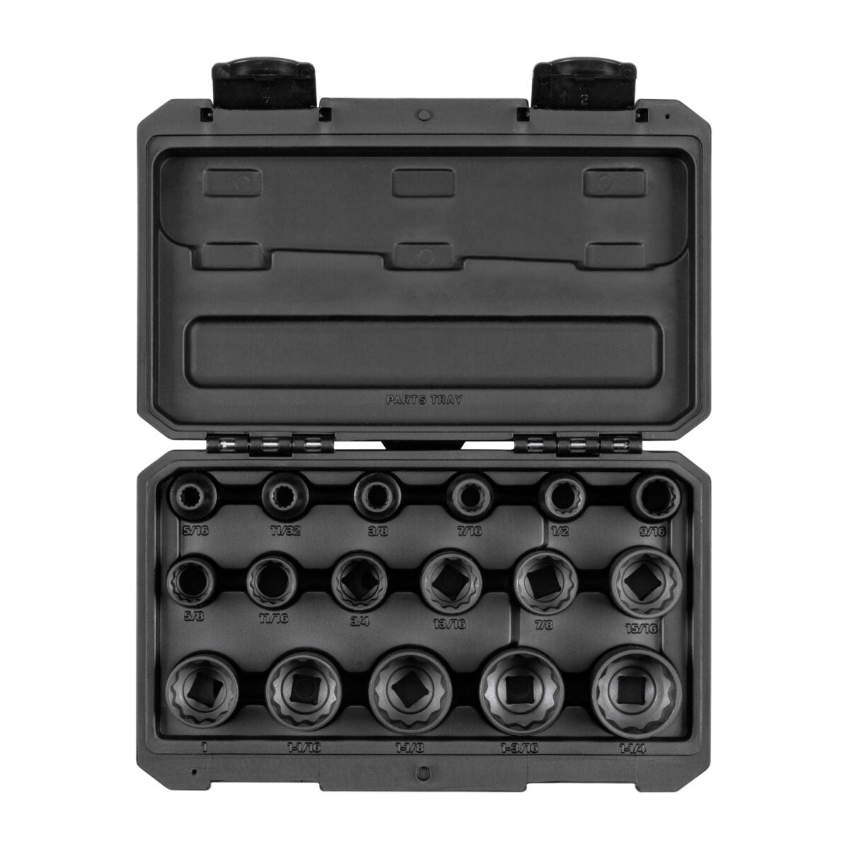 TEKTON 1/2 Inch Drive 12-Point Impact Socket Set with Case, 17-Piece (5/16 - 1-1/4 in.) | SID92336