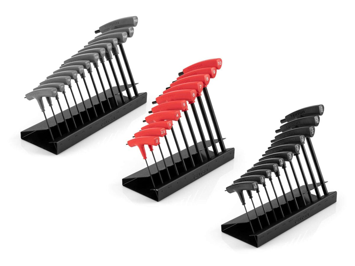TEKTON Flat End Hex and Star T-Handle Key Set with Stands, 34-Piece (5/64-3/8 in., 2-10 mm, T6-T50) | KEY92002