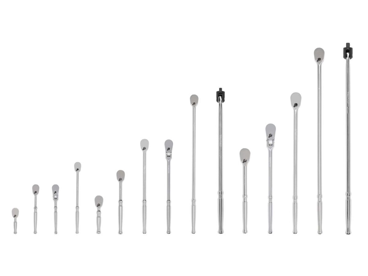 TEKTON 1/4, 3/8, 1/2 Inch Drive Ratchet and Breaker Bar Set (15-Piece) | SDR99901