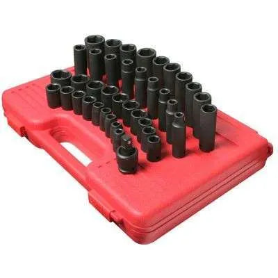 1/2" Drive 39 Piece SAE Deep Impact Socket Set Main image