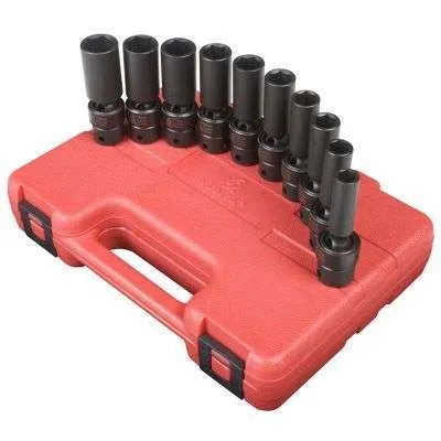 3/8" Drive 10 Piece Metric Deep Universal Impact Socket Set