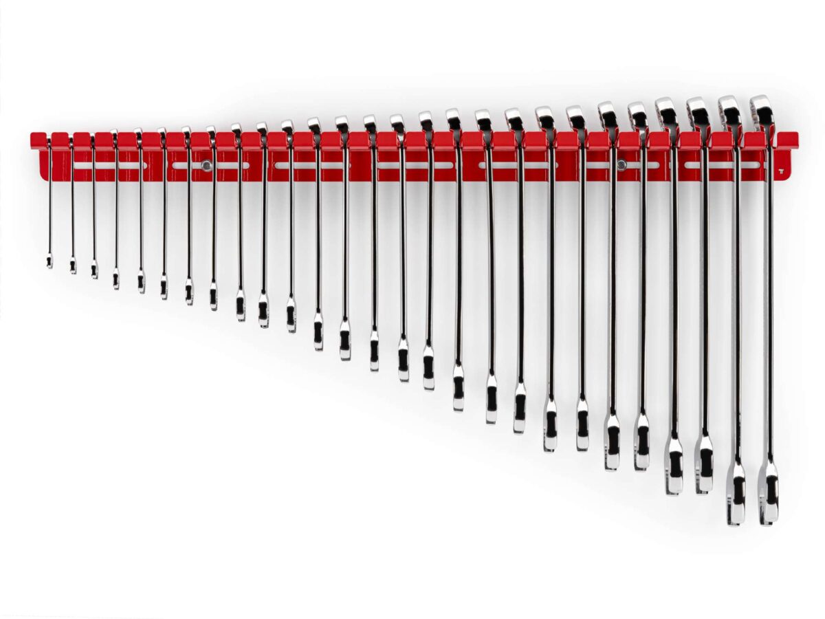 TEKTON Combination Wrench Set with Wall Hanger, 27-Piece (6-32 mm) | WCB96201