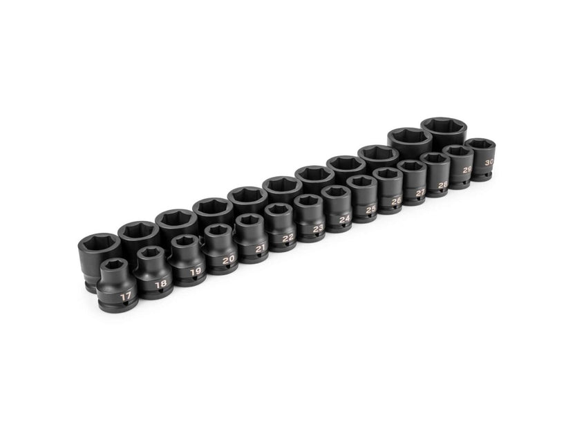 TEKTON 3/4 Inch Drive 6-Point Impact Socket Set, 25-Piece (17-50 mm, Common Sizes) | SID93013 Main image