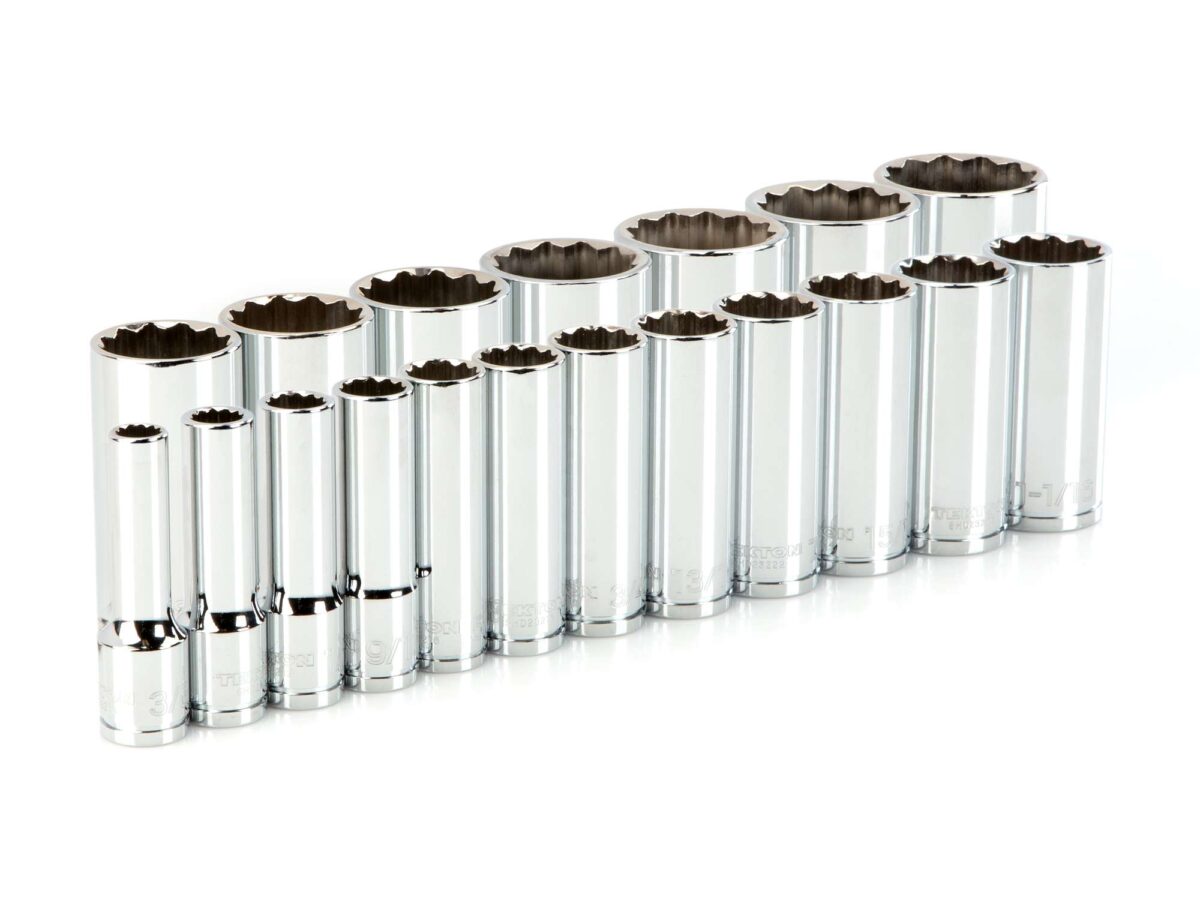 TEKTON 1/2 Inch Drive Deep 12-Point Socket Set, 19-Piece (3/8 - 1-1/2 in.) | SHD92015 Main image