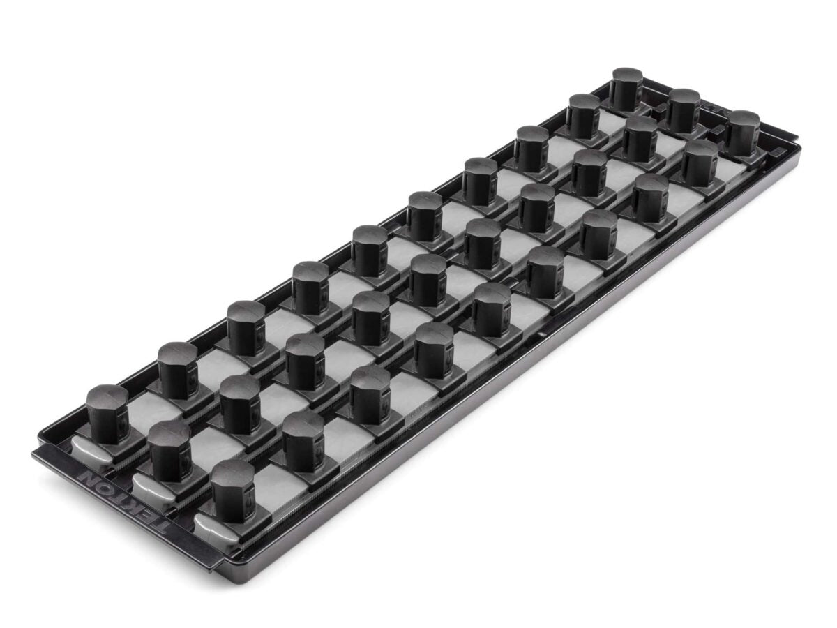 TEKTON 3/4 Inch Drive 3-Rail Socket Organizer Set, Gray (30-Tool) | OST37330 Main image