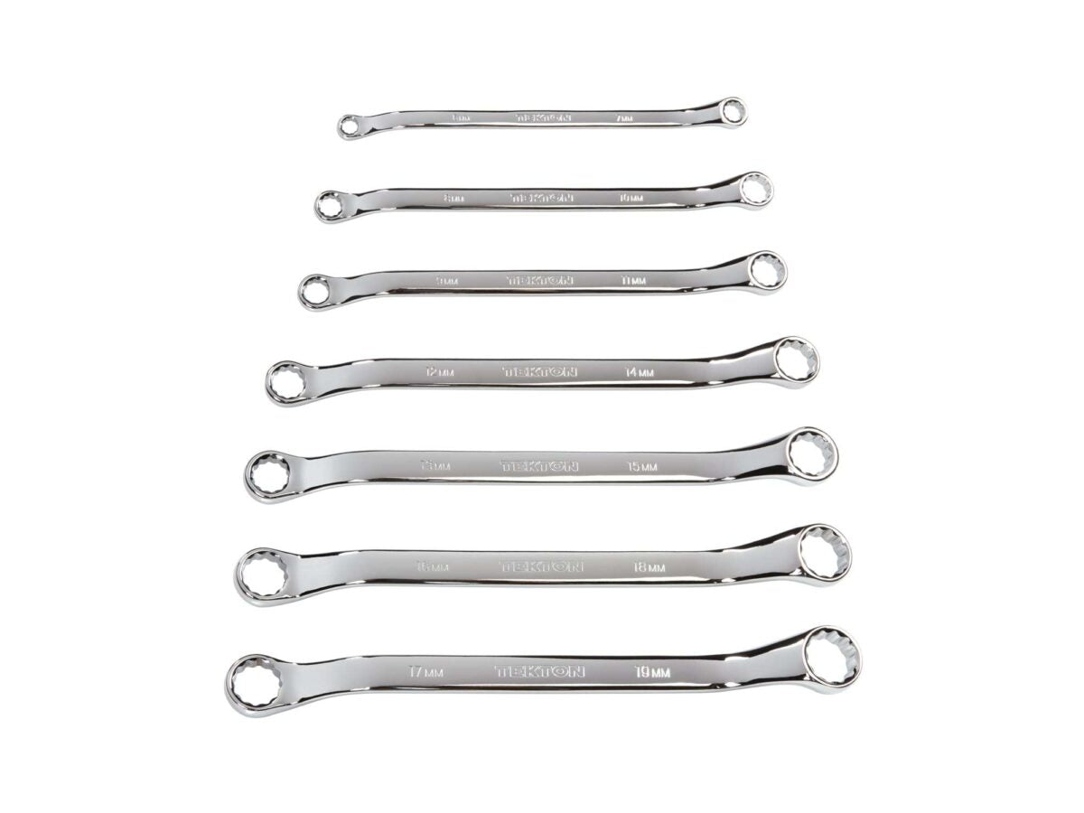 TEKTON 45-Degree Offset Box End Wrench Set, 7-Piece (6-19 mm) | WBE24007