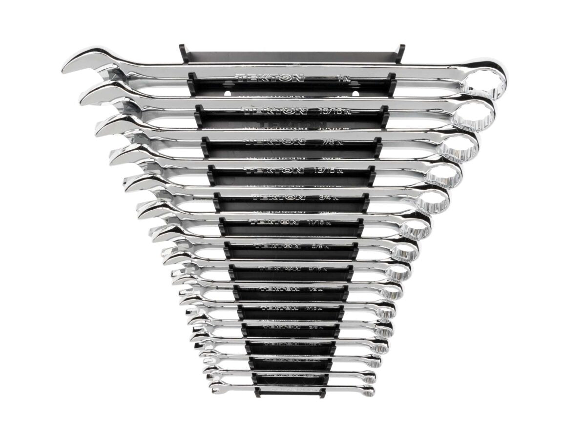 TEKTON Combination Wrench Set with Rack, 15-Piece (1/4-1 in.) | WCB92106 Main image