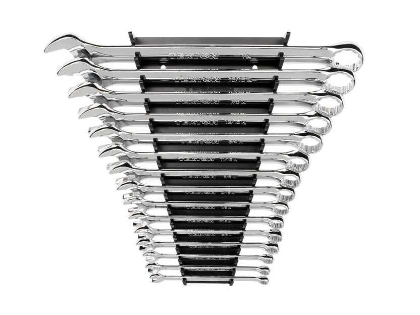 TEKTON Combination Wrench Set with Rack, 15-Piece (1/4-1 in.) | WCB92106 Main image