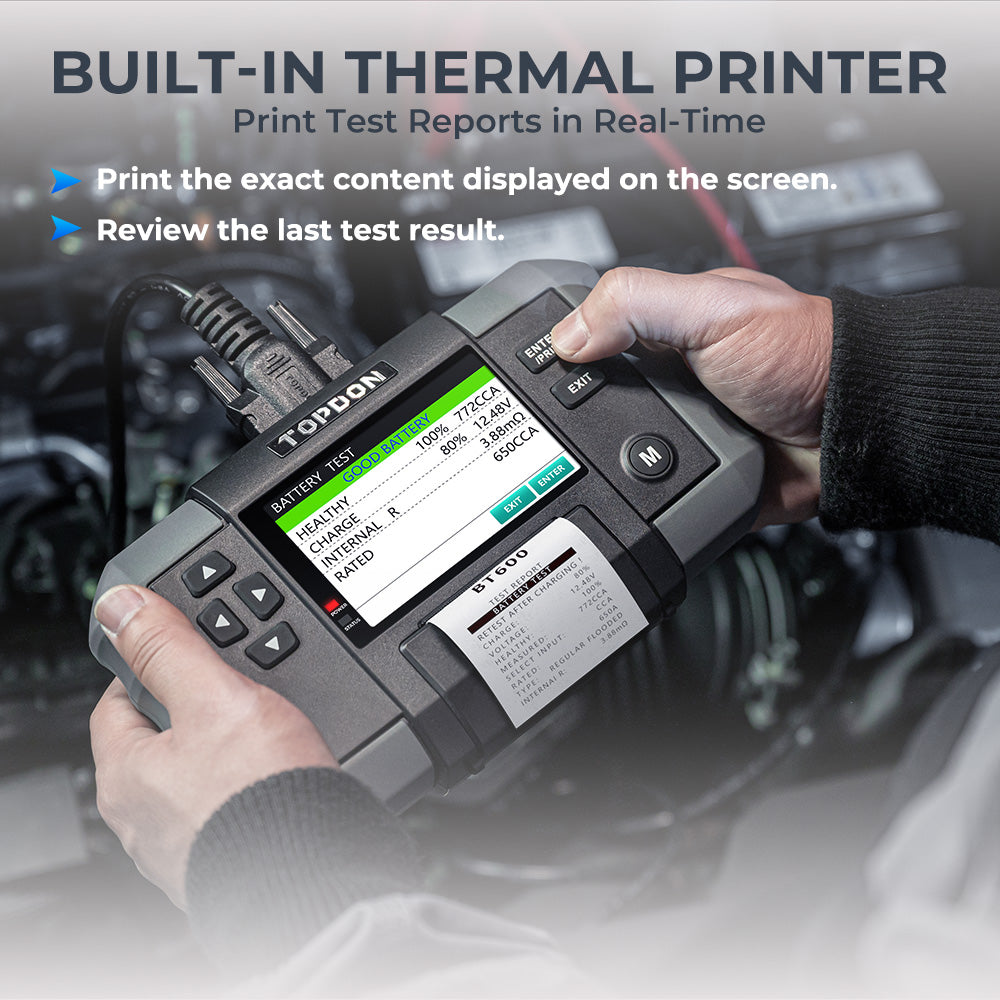 BT600- 12V Battery & 12V/24V System Tester w/Built-in Printer