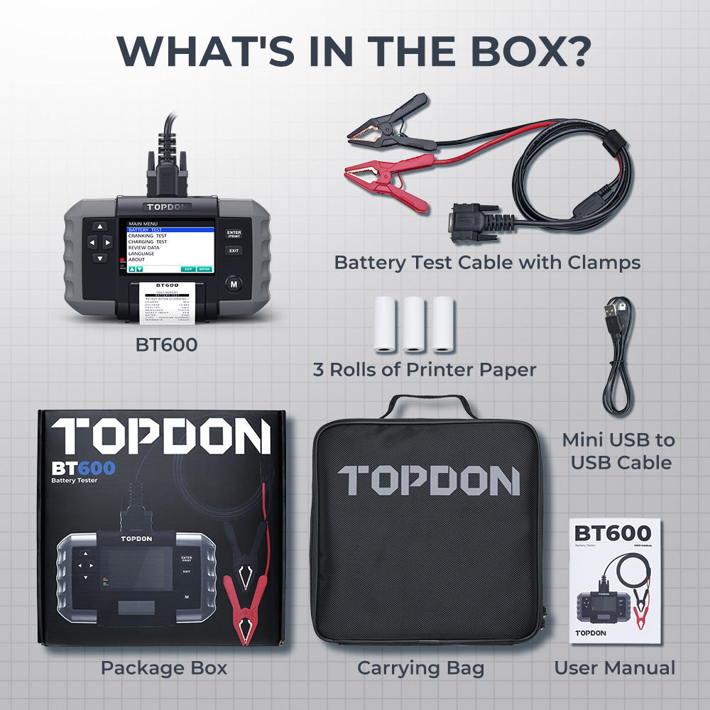 BT600- 12V Battery & 12V/24V System Tester w/Built-in Printer