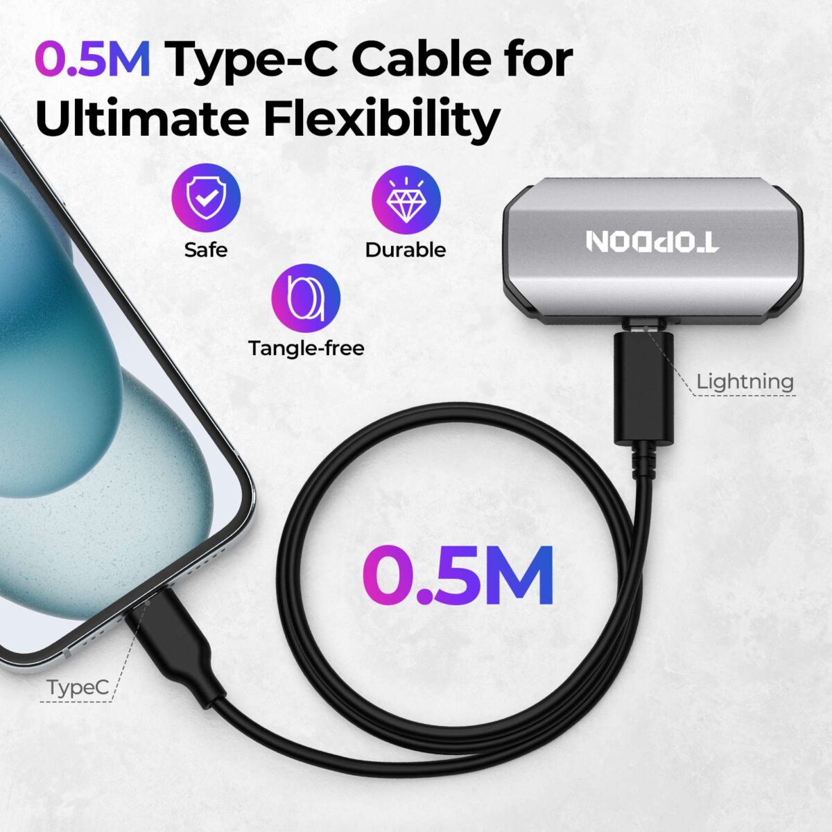 TC002 Lighting-to-Type-C Adapter Cable