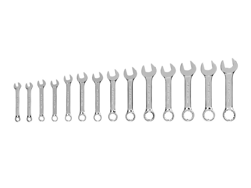 TEKTON Stubby Combination Wrench Set, 14-Piece (6-19 mm) | WCB90402 Main image