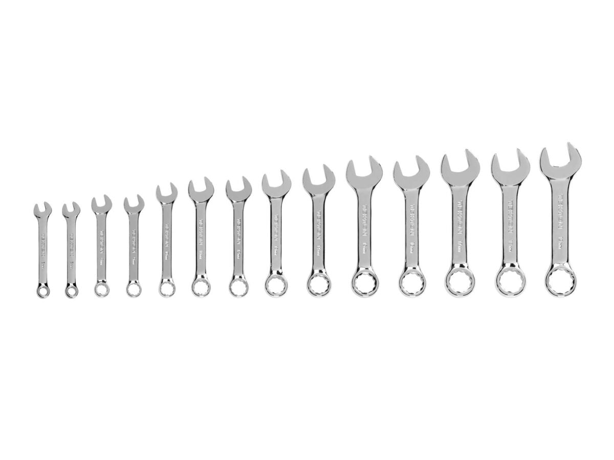 TEKTON Stubby Combination Wrench Set, 14-Piece (6-19 mm) | WCB90402