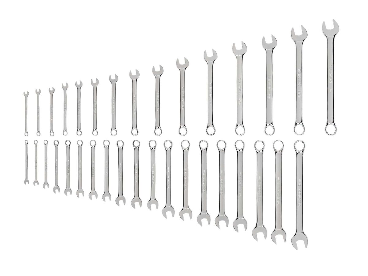 TEKTON Combination Wrench Set, 34-Piece (1/4 -1 in., 6 -24 mm) | WCB90302