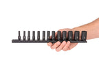 1/4 Inch Drive Shallow, Semi-Deep, and Deep 6-Point Impact Socket Set with Rails and Tray (39-Piece)