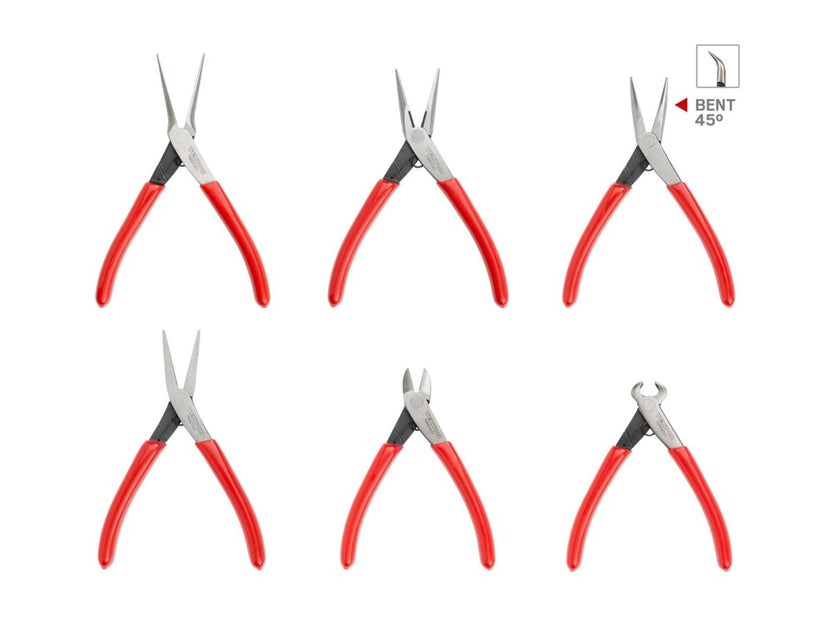 TEKTON Mini Pliers Set, 6-Piece (Needle Nose, Long Nose, Flat Nose, Cutting) | PMN99906 Main image
