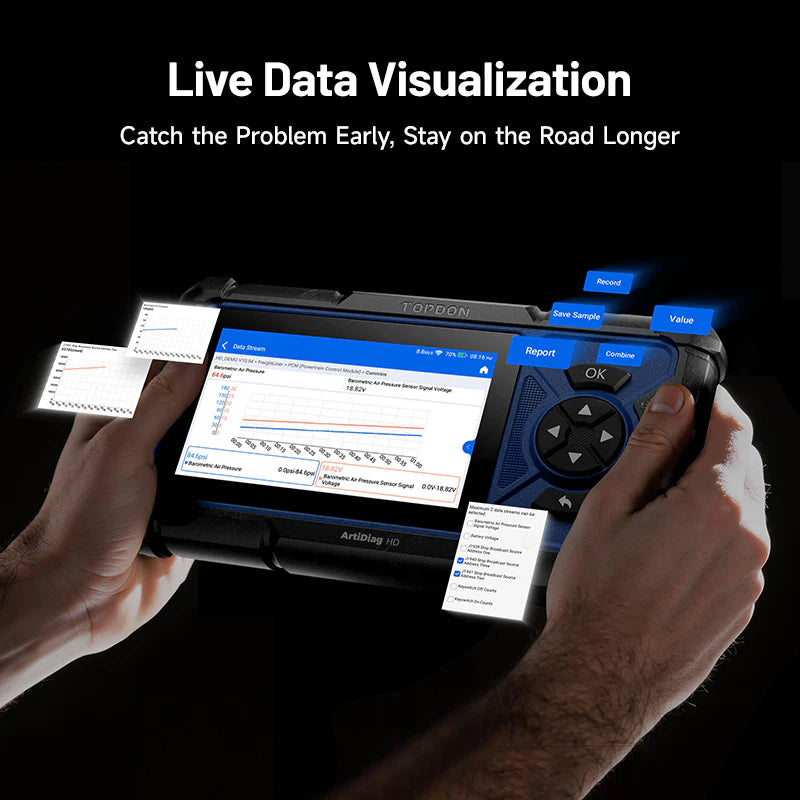 Topdon ArtiDiag HD - 5-inch Heavy-Duty Scan Tool w/ Service Functions