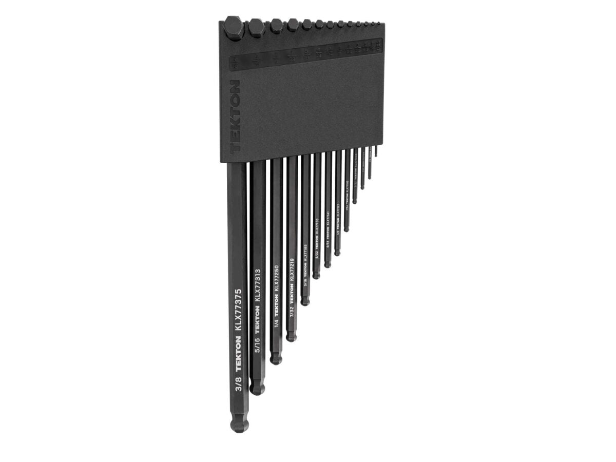 TEKTON Short Arm Ball End Hex L-Key Set with Holder, 13-Piece (0.050-3/8 in.) | KLX91112