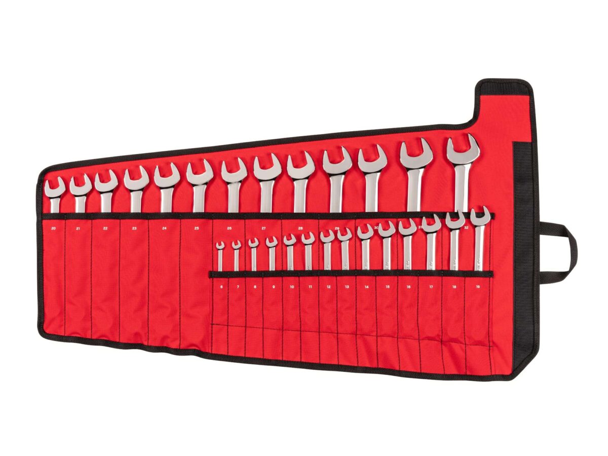 TEKTON Combination Wrench Set with Pouch, 27-Piece (6-32 mm) | WCB94203