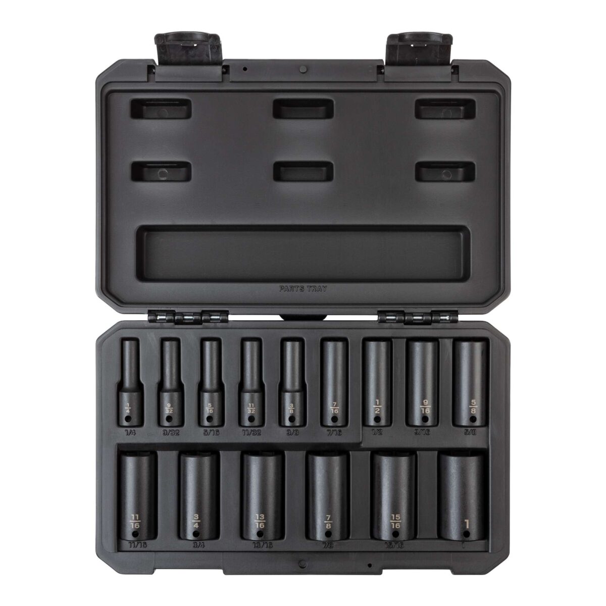 TEKTON 3/8 Inch Drive Deep 6-Point Impact Socket Set with Case, 15-Piece (1/4-1 in.) | SID91301