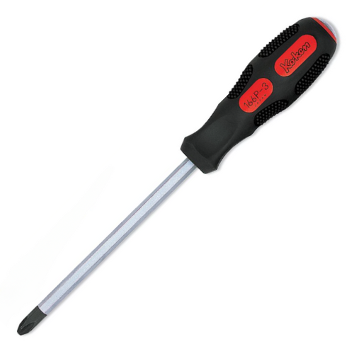Ko-ken 166PS/6 Phillips and Flat Head Blade Through Type Screwdriver Set, PH1-2-3/SL5-6-8 - 6 pieces