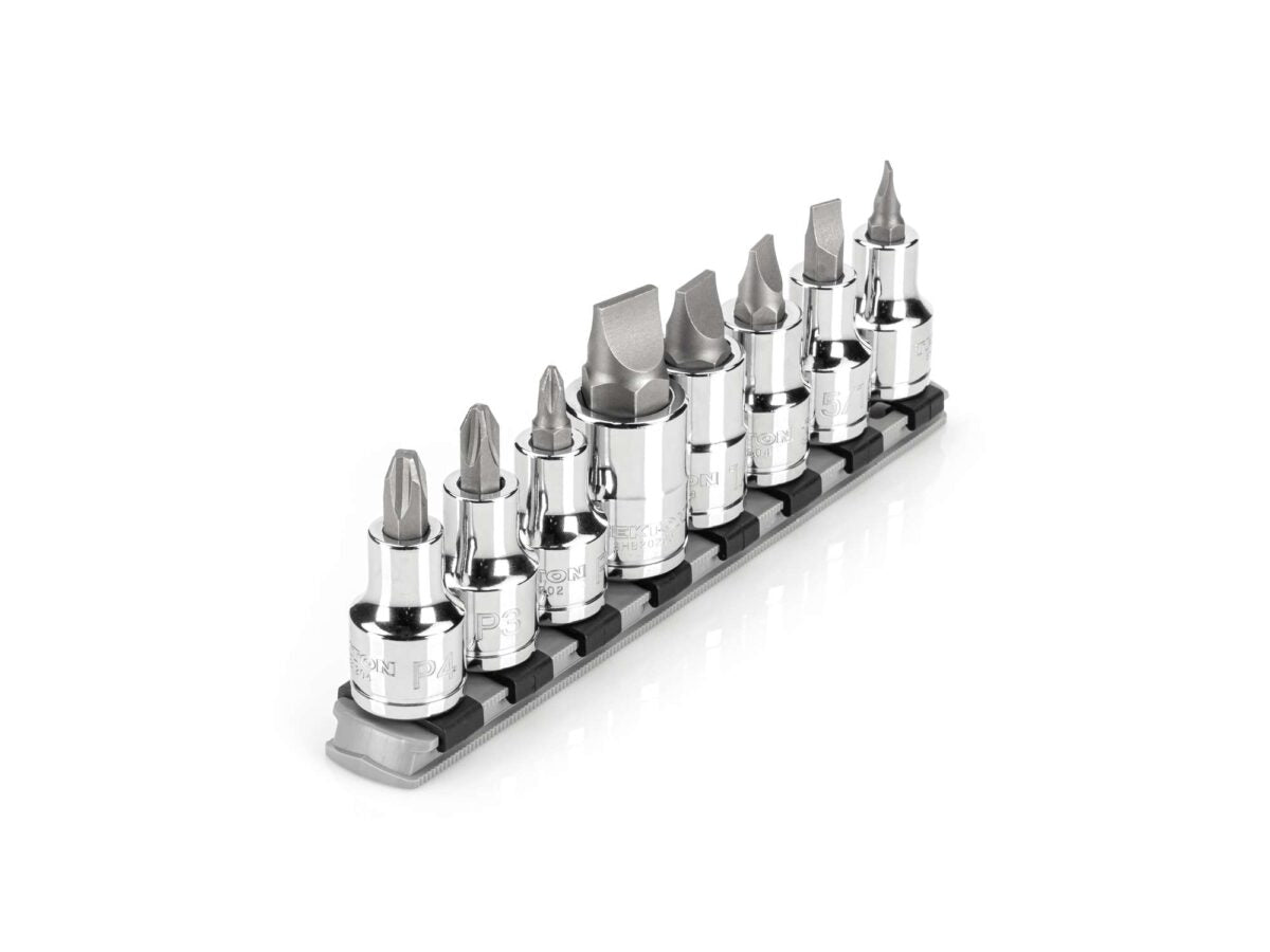 TEKTON 1/2 Inch Drive Phillips/Slotted Bit Socket Set with Rail, 8-Piece (#2-#4, 1/4-5/8 in.) | SHB92108 Main image