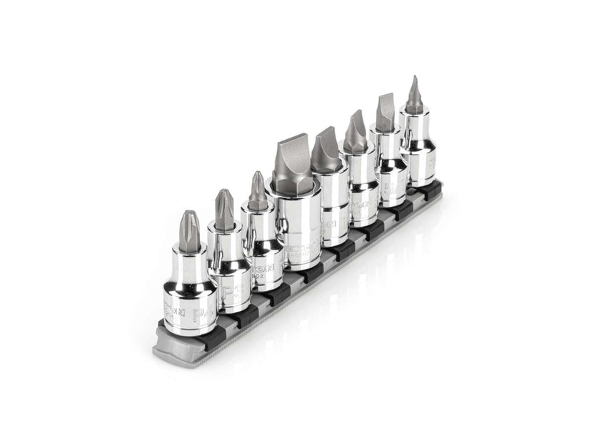 TEKTON 1/2 Inch Drive Phillips/Slotted Bit Socket Set with Rail, 8-Piece (#2-#4, 1/4-5/8 in.) | SHB92108 Main image
