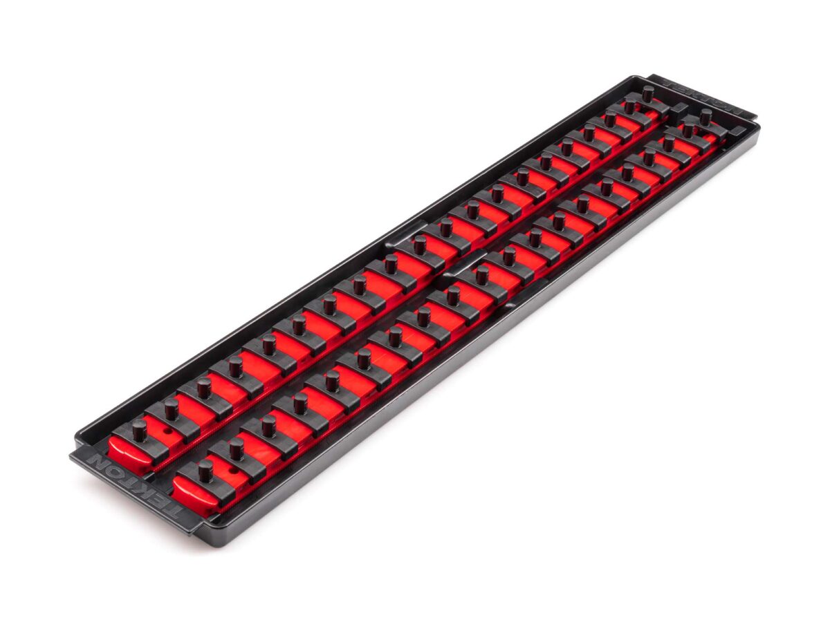 TEKTON 1/4 Inch Drive 2-Rail Socket Organizer Set, Red (40-Tool) | OST03140