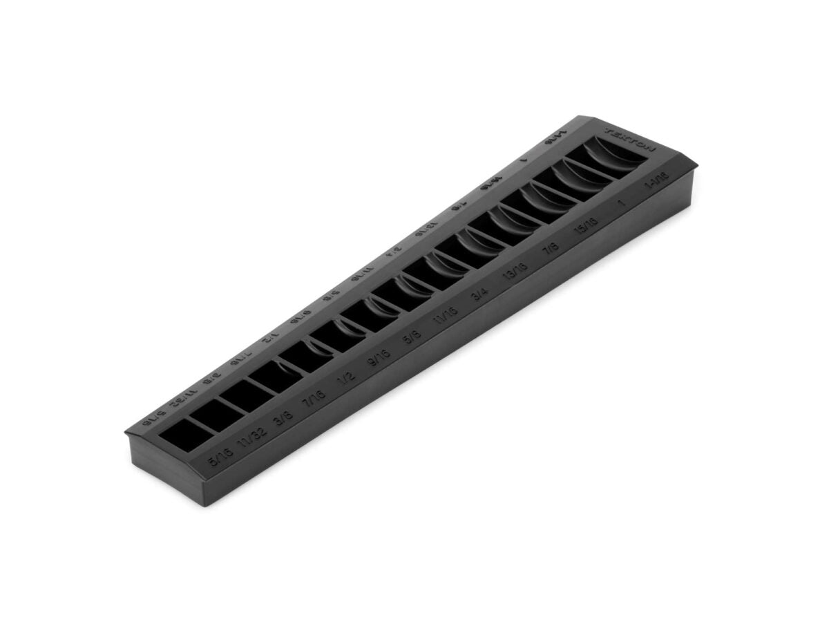 TEKTON 14-Tool 3/8 Inch Drive Flare Nut Crowfoot Wrench Organizer Rack, Black (5/16 - 1-1/16 in.) | ORG25114