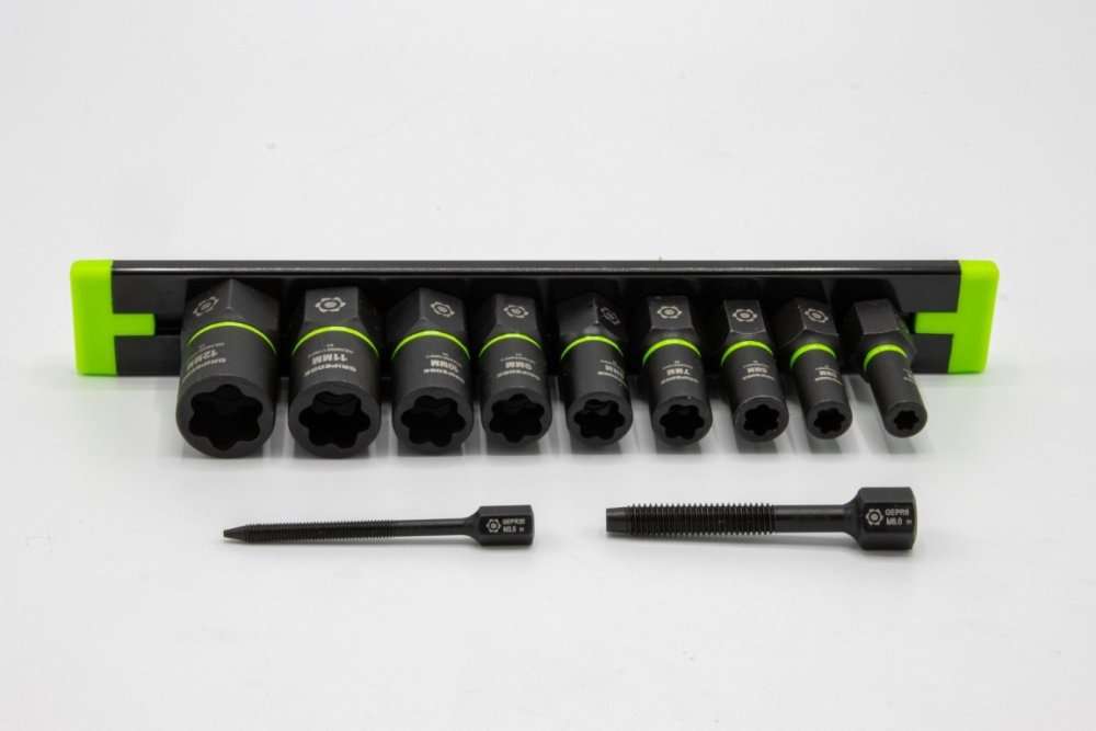 9-PC 1/4" Drive Metric RPT Socket Extractor Set 4-12MM Secondary image