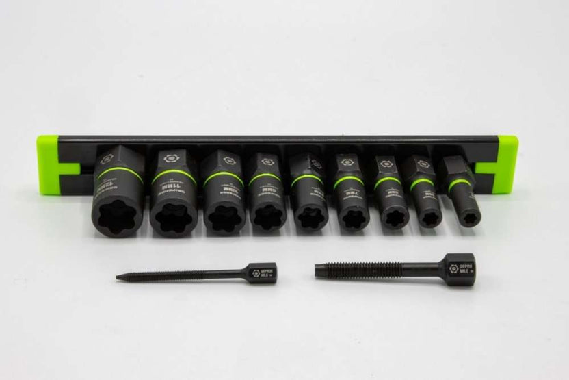 9-PC 1/4" Drive Metric RPT Socket Extractor Set 4-12MM Secondary image