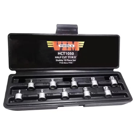 10-Piece Half Cut TORX Driver Set, T10 thru T50