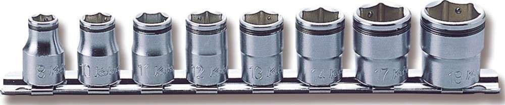3/8 Sq. Dr. Socket set 8mm-19mm Nut Grip Length 200mm 8 pieces Main image