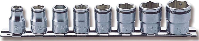 3/8 Sq. Dr. Socket set 8mm-19mm Nut Grip Length 200mm 8 pieces Main image