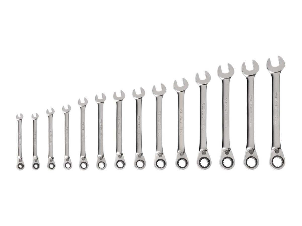 TEKTON Reversible 12-Point Ratcheting Combination Wrench Set, 14-Piece (6-19 mm) | WRC94002