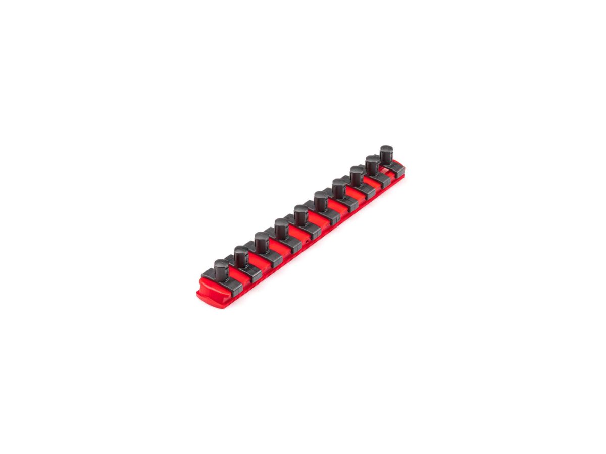 TEKTON 3/8 Inch Drive x 8 Inch Socket Rail, 10 Clips (Red) | OSR11110 Main image