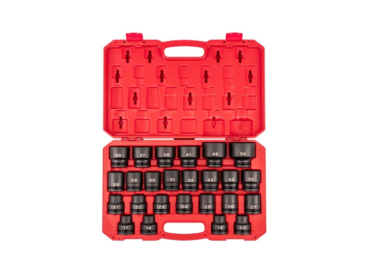 TEKTON 3/4 Inch Drive 6-Point Impact Socket Set with Case, 25-Piece (17-50 mm, Common Sizes) | SID93313