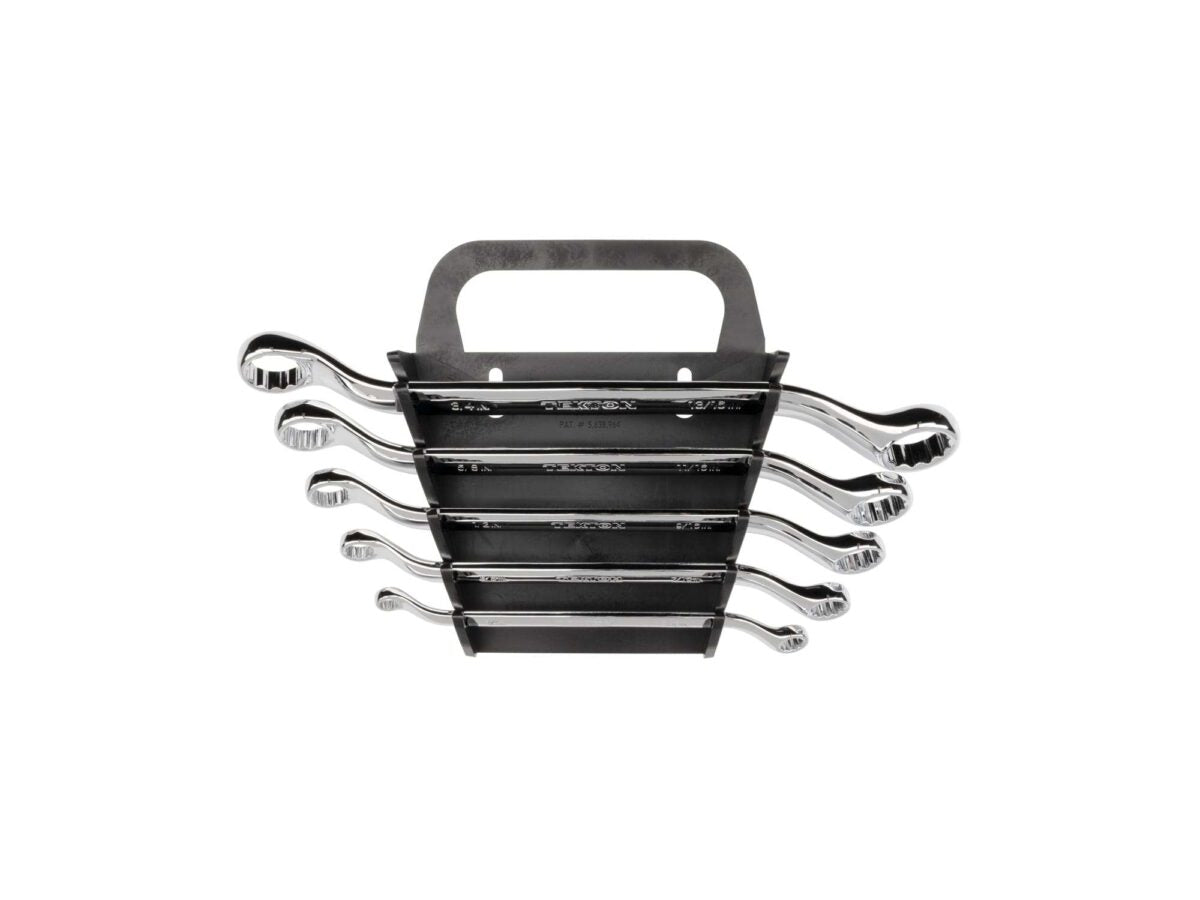TEKTON 45-Degree Offset Box End Wrench Set with Holder, 5-Piece (1/4-13/16 in.) | WBE23405 Main image