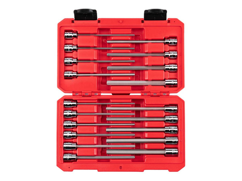 TEKTON 3/8 Inch Drive Long Hex Bit Socket Set with Case, 19-Piece (1/8-3/8 in., 3-10 mm) | SHB91315 Main image