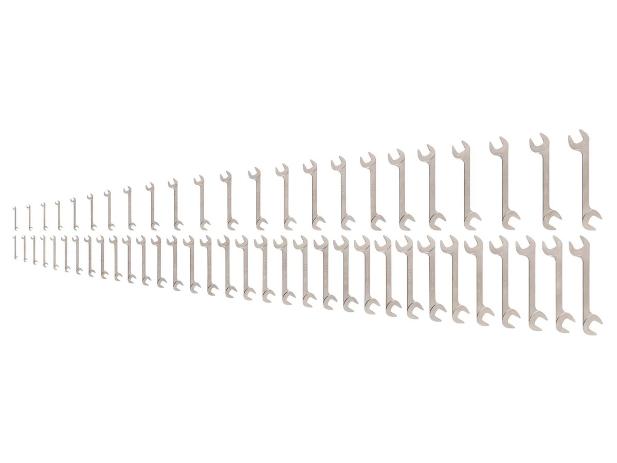 TEKTON Angle Head Open End Wrench Set, 56-Piece (1/4 - 1-1/2 in., 6-38 mm) | WAE93004 Main image