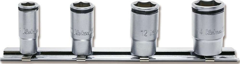 1/4 Sq. (Semi Deep) Dr. Socket set 8-14mm Nut Grip Length 150mm 4 pieces Main image