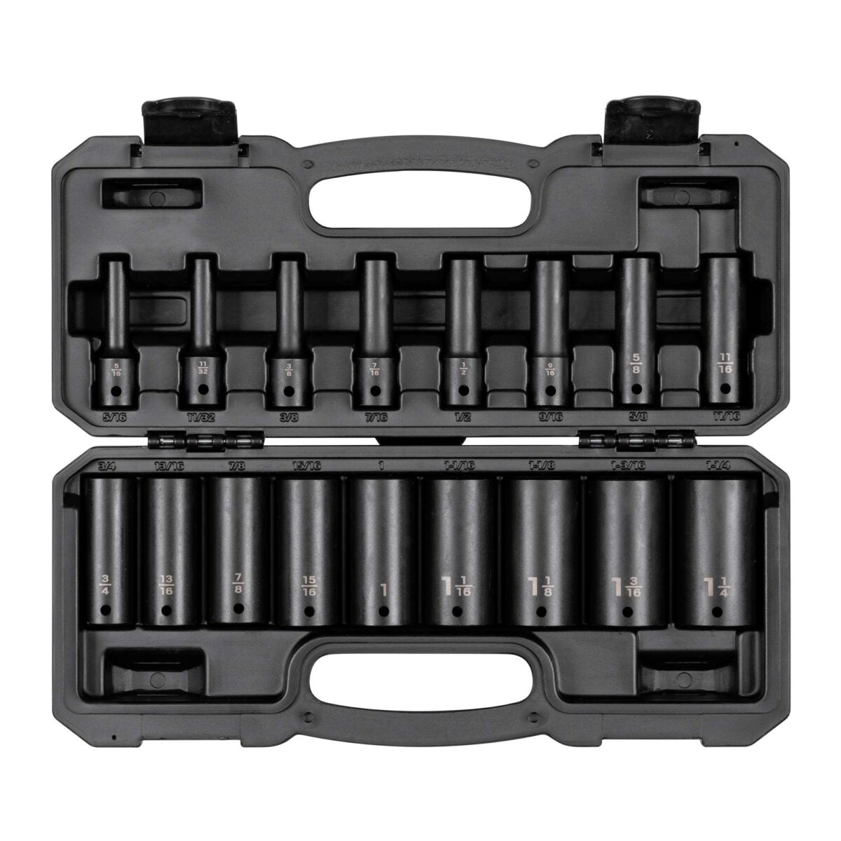 TEKTON 1/2 Inch Drive Deep 12-Point Impact Socket Set with Case, 17-Piece (5/16 - 1-1/4 in.) | SID92337 Main image