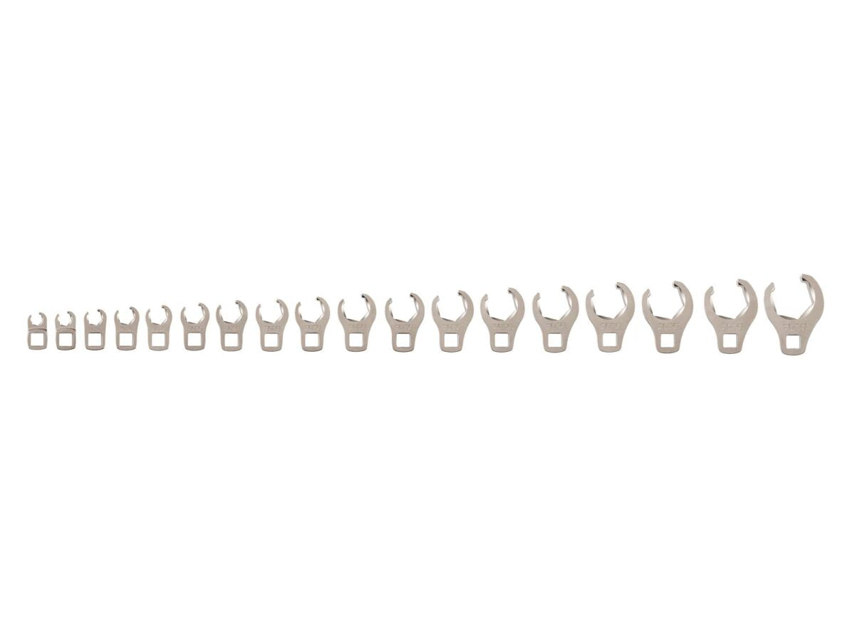 TEKTON 3/8 Inch Drive 6-Point Flare Nut Crowfoot Wrench Set, 18-Piece (8-27 mm) | WCF90221