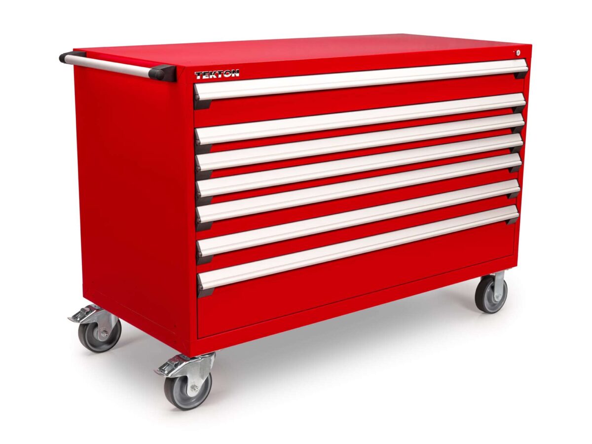 TEKTON 7-Drawer Tool Cabinet, Red (60 W x 27 D x 41.5 H in.) | OCL63200 Main image