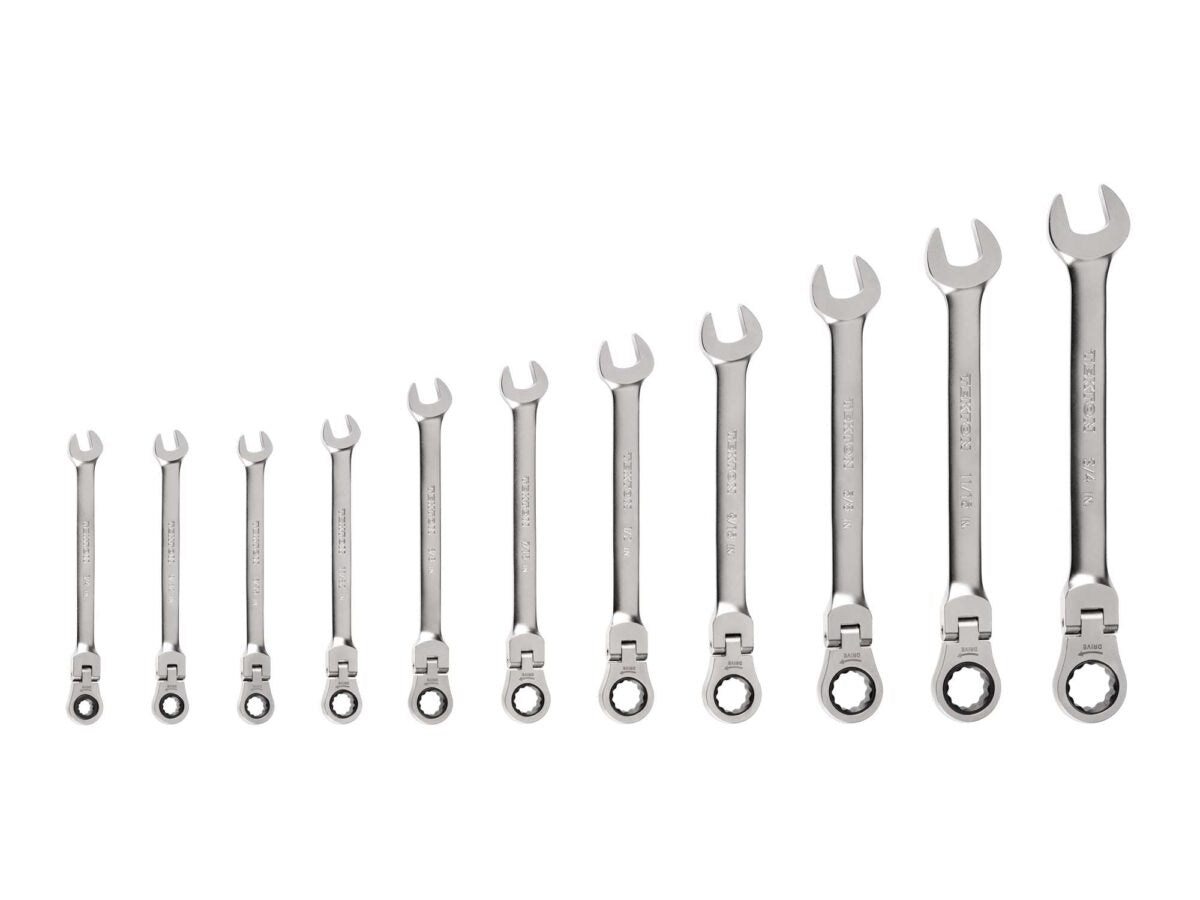TEKTON Flex Head 12-Point Ratcheting Combination Wrench Set, 11-Piece (1/4-3/4 in.) | WRC95000 Main image